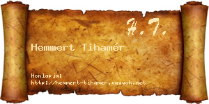 Hemmert Tihamér névjegykártya